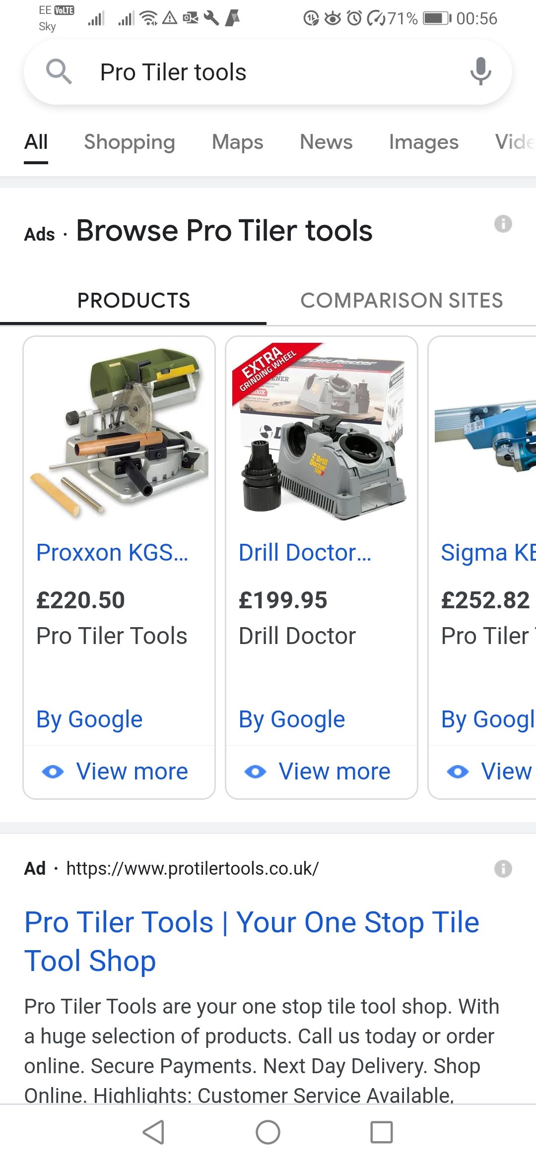 Pro Tiler Tools | Paying ads to rank for their own name.. what’s this, 2009?